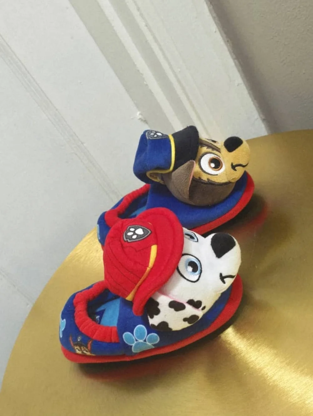 PAW Patrol MARSHALL & CHASE 3D Plush Slip-on Slippers Toddler Boys Size 11-12